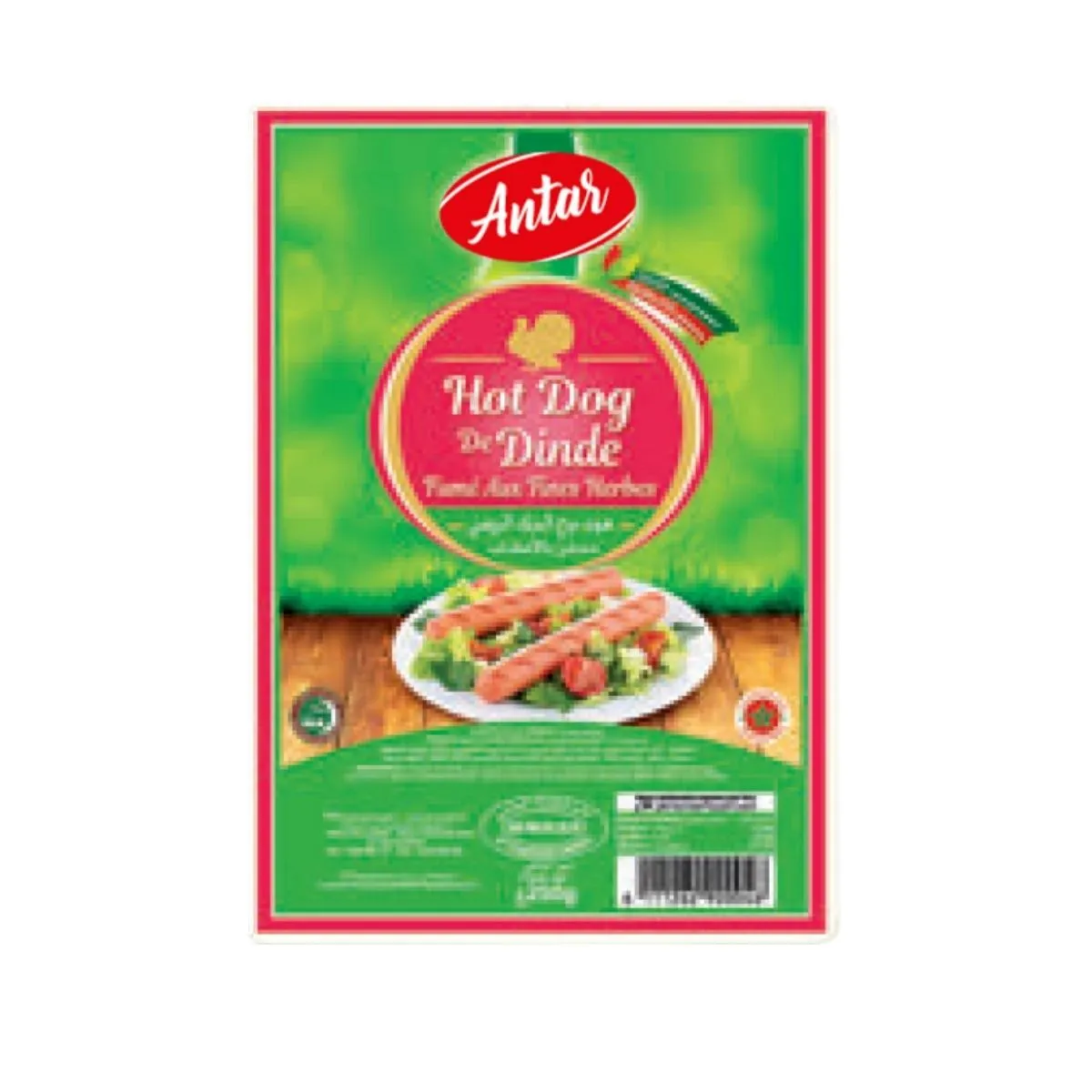 Cooked Turkey Hot Dog with Fine Herbs – 250g