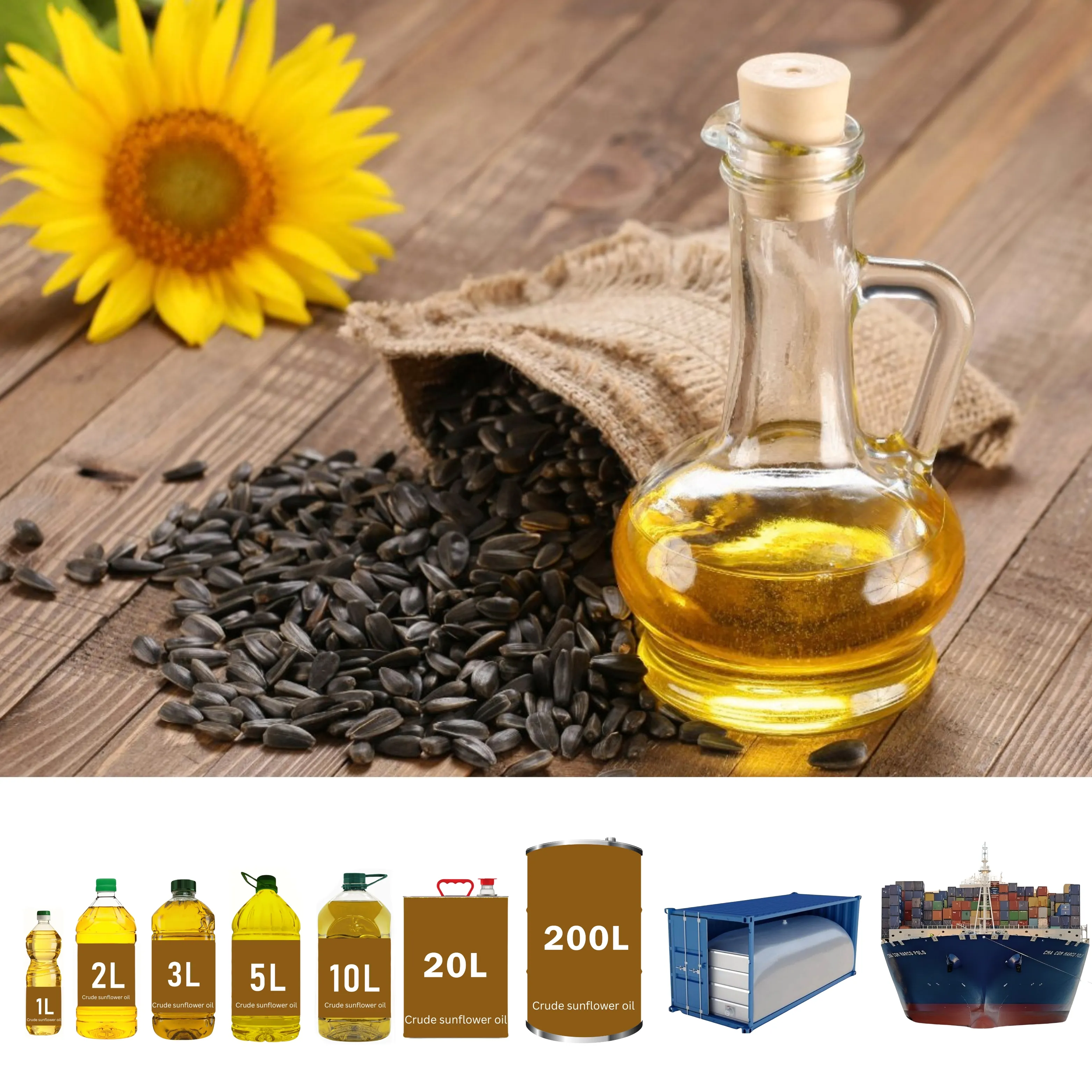 Crude sunflower oil